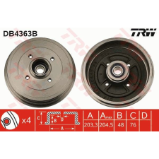 TRW Fékdob TRW DB4363B fékdob