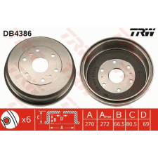 TRW Fékdob TRW DB4386 fékdob