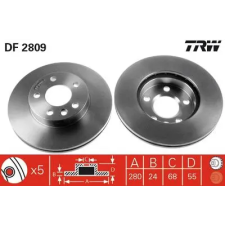 TRW féktárcsa DF2809 autóalkatrész