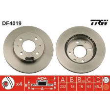 TRW féktárcsa DF4019 autóalkatrész