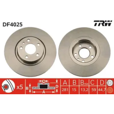 TRW féktárcsa DF4025 autóalkatrész