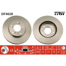 TRW féktárcsa DF4028 autóalkatrész