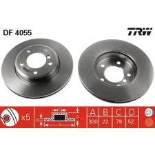 TRW féktárcsa DF4055 autóalkatrész