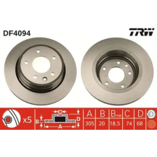TRW féktárcsa DF4094 autóalkatrész