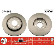 TRW féktárcsa DF4166 autóalkatrész