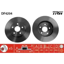 TRW féktárcsa DF4204 autóalkatrész