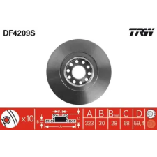 TRW féktárcsa DF4209S autóalkatrész