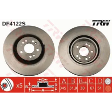 TRW féktárcsa DF4222S autóalkatrész