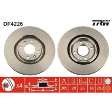 TRW féktárcsa DF4226 autóalkatrész