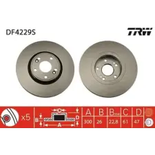 TRW féktárcsa DF4229S autóalkatrész
