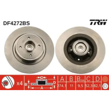 TRW féktárcsa DF4272BS autóalkatrész