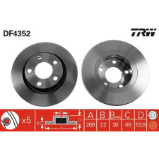 TRW féktárcsa DF4352 autóalkatrész