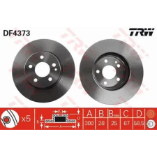 TRW féktárcsa DF4373 autóalkatrész