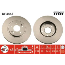TRW féktárcsa DF4443 autóalkatrész