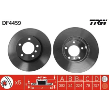 TRW féktárcsa DF4459 autóalkatrész