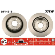 TRW féktárcsa DF4461S autóalkatrész