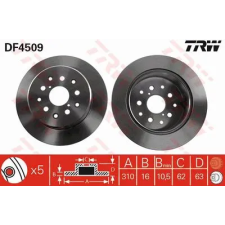 TRW féktárcsa DF4509 autóalkatrész