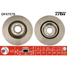 TRW féktárcsa DF4757S autóalkatrész