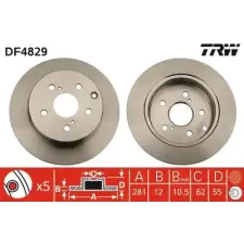 TRW féktárcsa DF4829 autóalkatrész