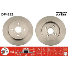 TRW féktárcsa DF4832 autóalkatrész
