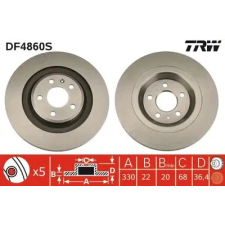 TRW féktárcsa DF4860S autóalkatrész