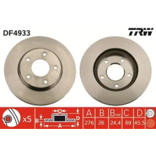 TRW féktárcsa DF4933 autóalkatrész