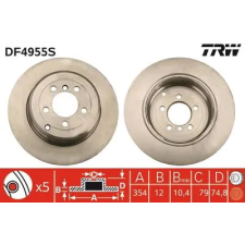 TRW féktárcsa DF4955S autóalkatrész
