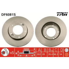 TRW féktárcsa DF6081S autóalkatrész