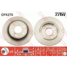 TRW féktárcsa DF6376 autóalkatrész