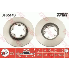 TRW féktárcsa DF6514S autóalkatrész