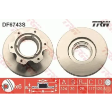 TRW féktárcsa DF6743S autóalkatrész