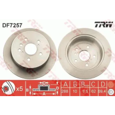 TRW féktárcsa DF7257 autóalkatrész