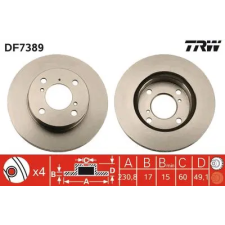 TRW féktárcsa DF7389 autóalkatrész