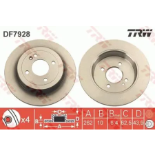 TRW féktárcsa DF7928 autóalkatrész