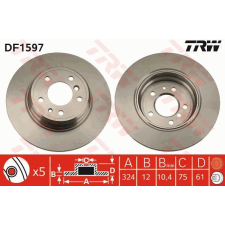 TRW Féktárcsa TRW DF1597 féktárcsa