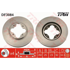 TRW Féktárcsa TRW DF3084 féktárcsa