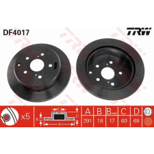 TRW Féktárcsa TRW DF4017 féktárcsa