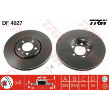 TRW Féktárcsa TRW DF4027 féktárcsa