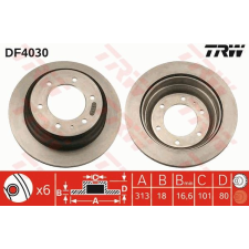 TRW Féktárcsa TRW DF4030 féktárcsa