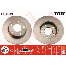 TRW Féktárcsa TRW DF4039 féktárcsa