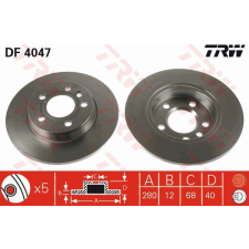 TRW Féktárcsa TRW DF4047 féktárcsa