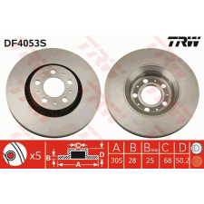 TRW Féktárcsa TRW DF4053S féktárcsa