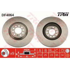 TRW Féktárcsa TRW DF4064 féktárcsa