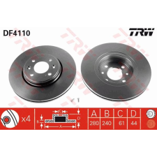 TRW Féktárcsa TRW DF4110 féktárcsa