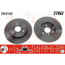 TRW Féktárcsa TRW DF4135 féktárcsa