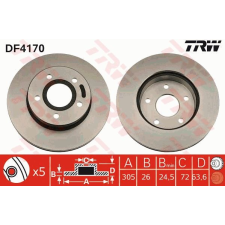 TRW Féktárcsa TRW DF4170 féktárcsa