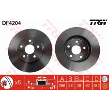 TRW Féktárcsa TRW DF4204 féktárcsa