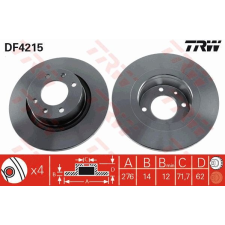 TRW Féktárcsa TRW DF4215 féktárcsa