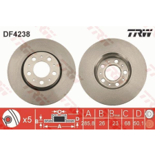 TRW Féktárcsa TRW DF4238 féktárcsa