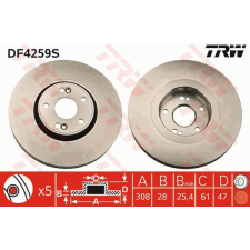 TRW Féktárcsa TRW DF4259S féktárcsa